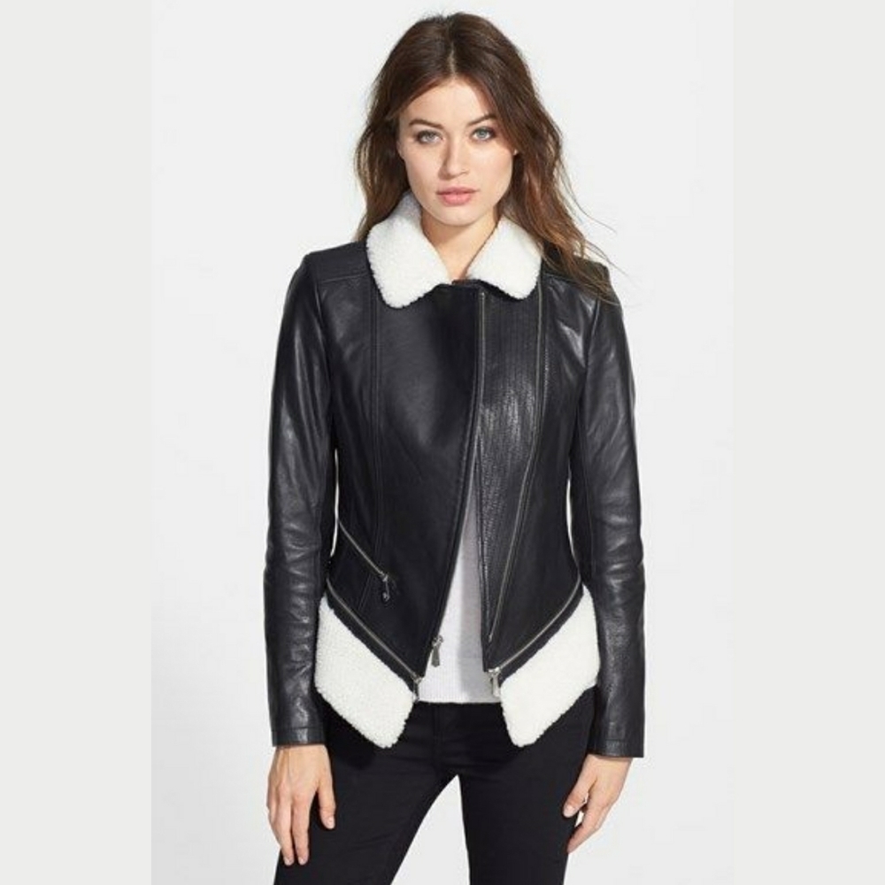 Dawn Levy KitKat zip leather jacket